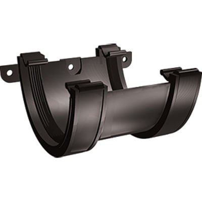 112mm Half Round Gutter Union Bracket Black