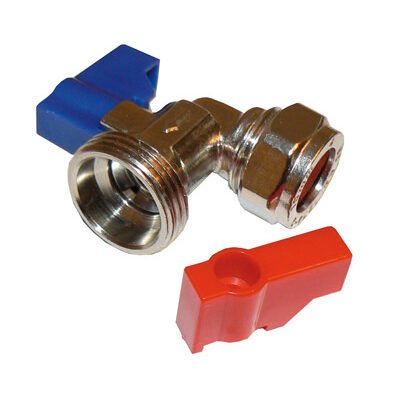 PrimaPack Washing Machine Valve - Angled 15mm x 3/4"