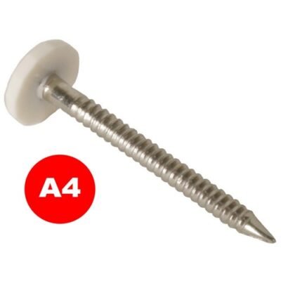 PLASTIC HEADED NAILS WHITE 50NO