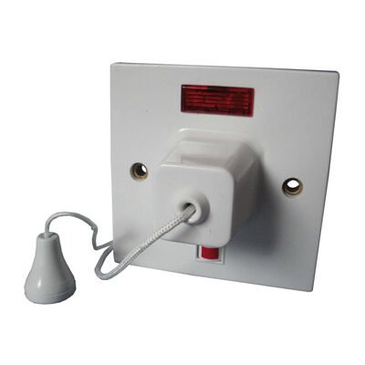45A double pole ceiling pull switch with neon indicator
