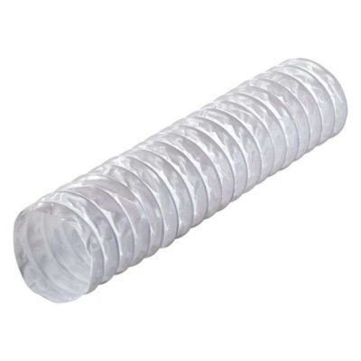 100MM WHITE FLEXIBLE PVC HOSE DUCTING 6M