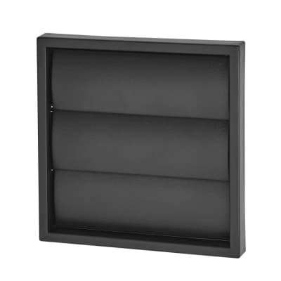 4'' EXTERNAL GRAVITY FLAP BACKDRAFT SHUTTER BLACK