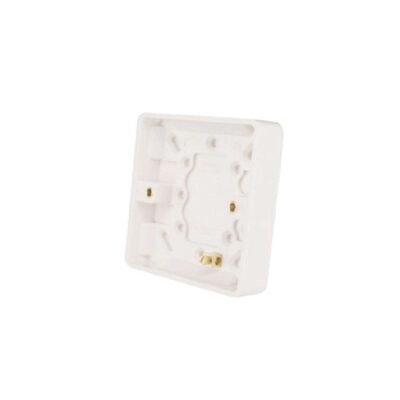 Slimline White 1G 16mm White Back Box - Round corner