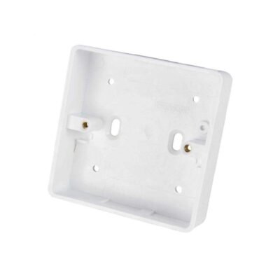 Slimline White 1G 47mm White Pattress Back Box - RoundCorner